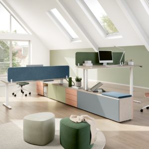 Table réglable en hauteur électrique "Fouraction" forme spéciale – Image 3